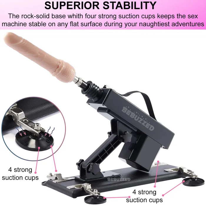 Automatic THRUSTING Sex Machine Telescopic 3XLR Dildo Male Masturbator Vibrator | BeBuZZed Female Sex Toys