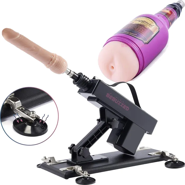 Automatic THRUSTING Sex Machine Telescopic 3XLR Dildo Male Masturbator Vibrator | BeBuZZed Female Sex Toys