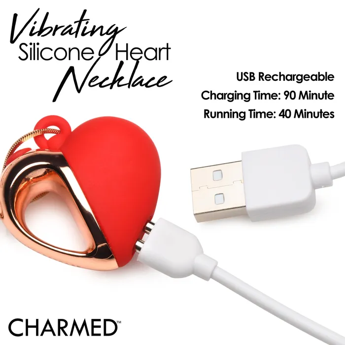 Female Sex Toys | Charmed 10X Vibrating Silicone Heart Necklace