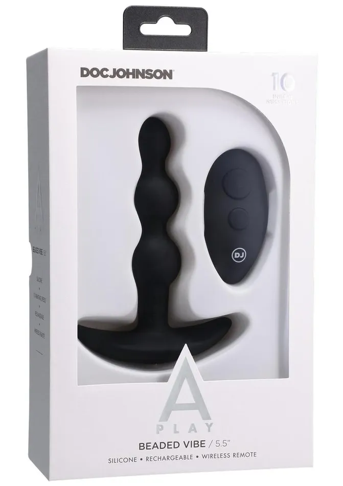 A-Play Male Sex Toys | A-Play Shaker Rechargeable Silicone Beaded Anal Plug with Remote Control