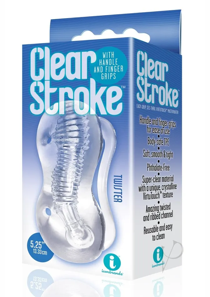 Male Sex Toys | The 9's - Clear Stroke Twister Masturbator - THE 9`S
