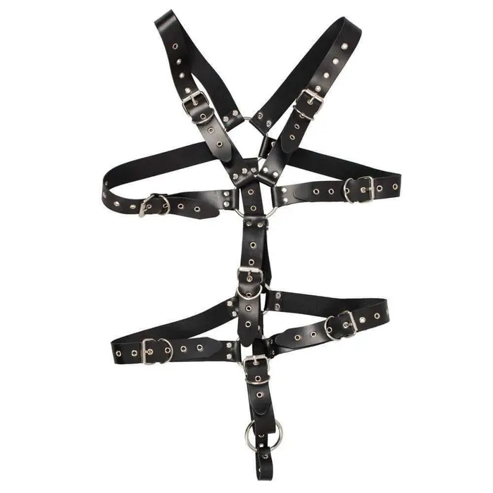 Male Sex Toys | Zado Mens Leather Adjustable Harness With Cock Ring