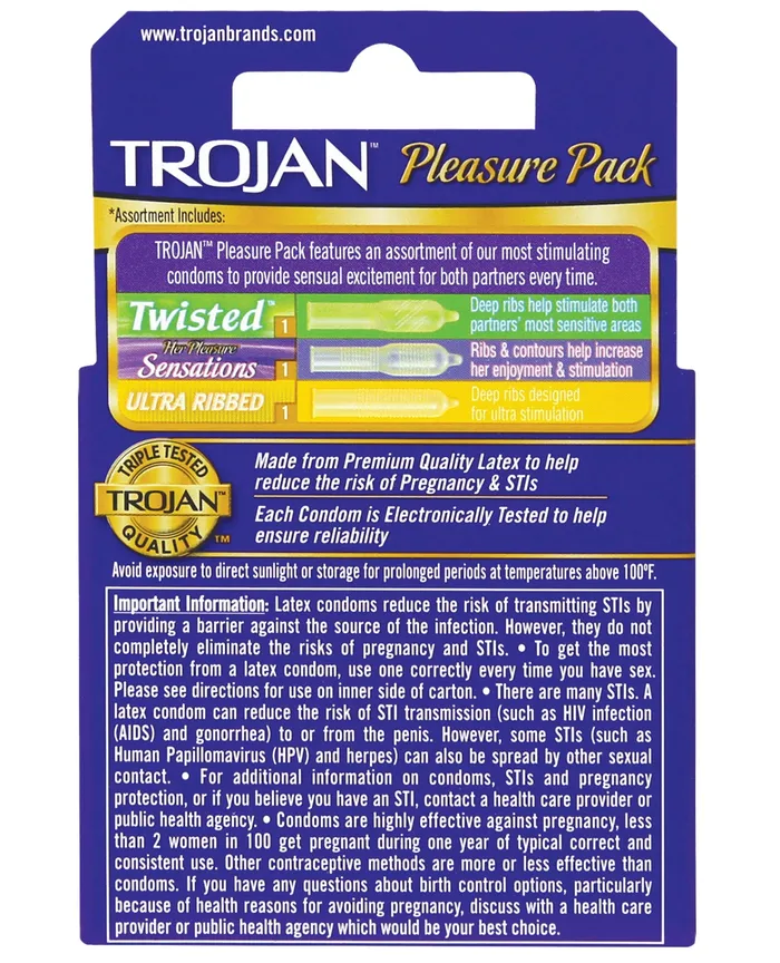 Vibrators | Trojan Trojan Pleasure Pack Condoms - Box of 3 Vibrators | Trojan Trojan Pleasure Pack Condoms - Box of 3